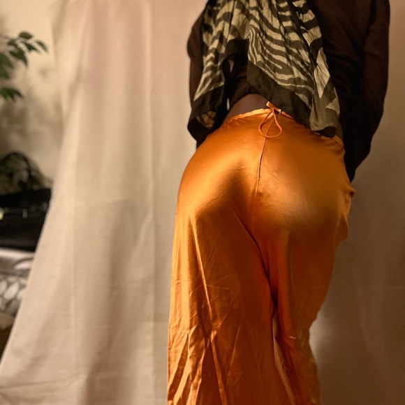 Beautiful orange silk pants! - Picture 3 of 5
